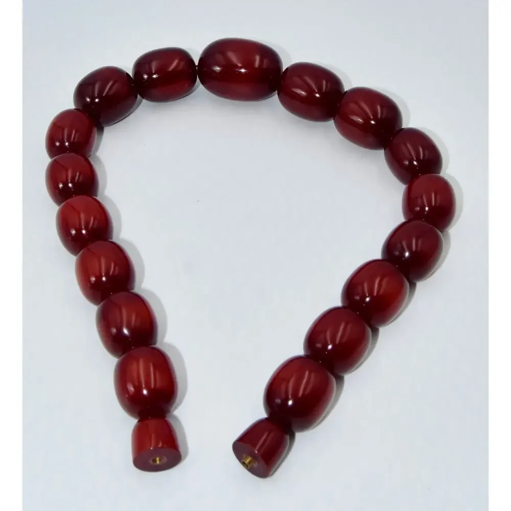 200g Bakelite Faturan Cherry Amber Rarity Sai Baba Beads Necklace